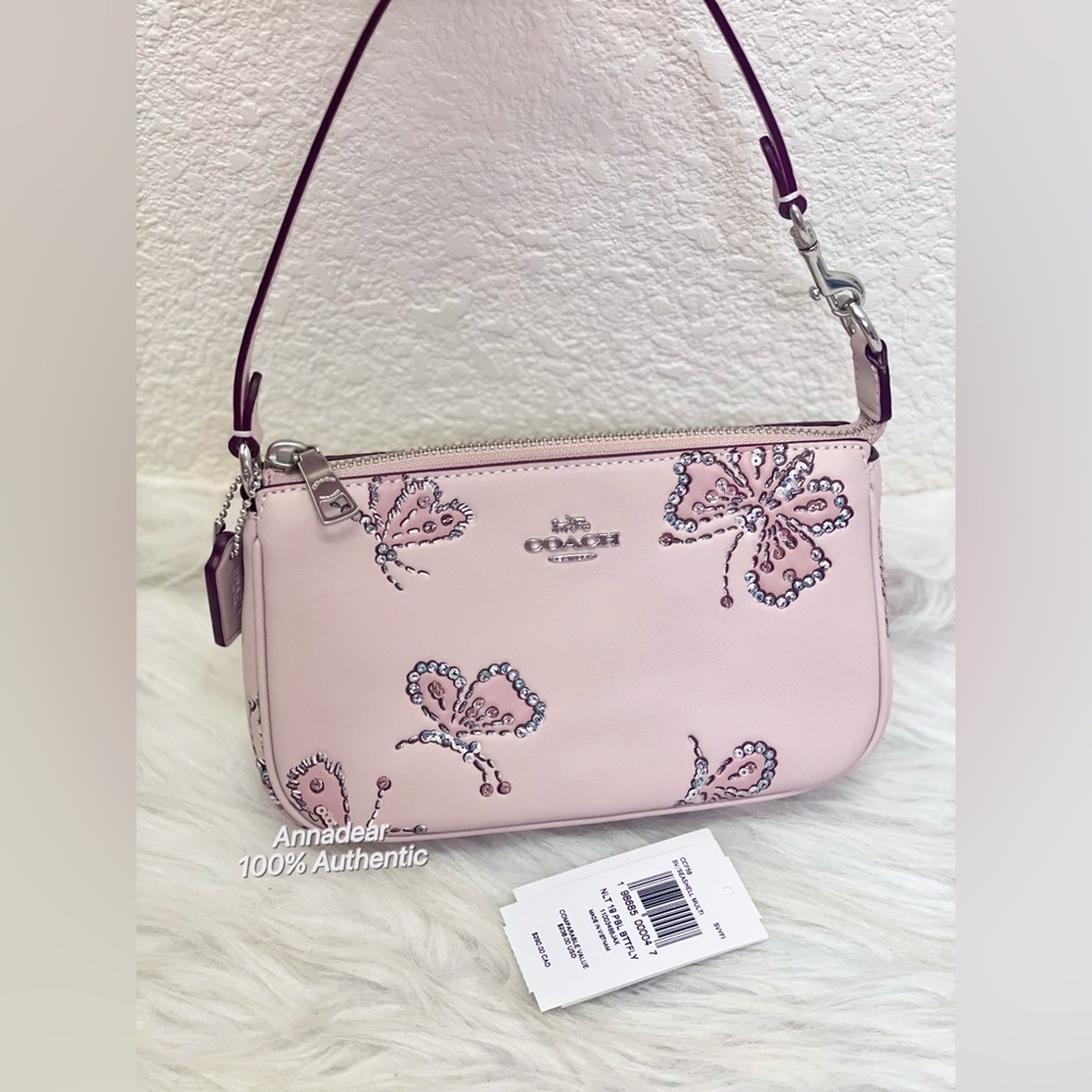 NWT Coach Nolita 19 With Sparkly Butterfly Print CCF58 SEASHELL MULTI